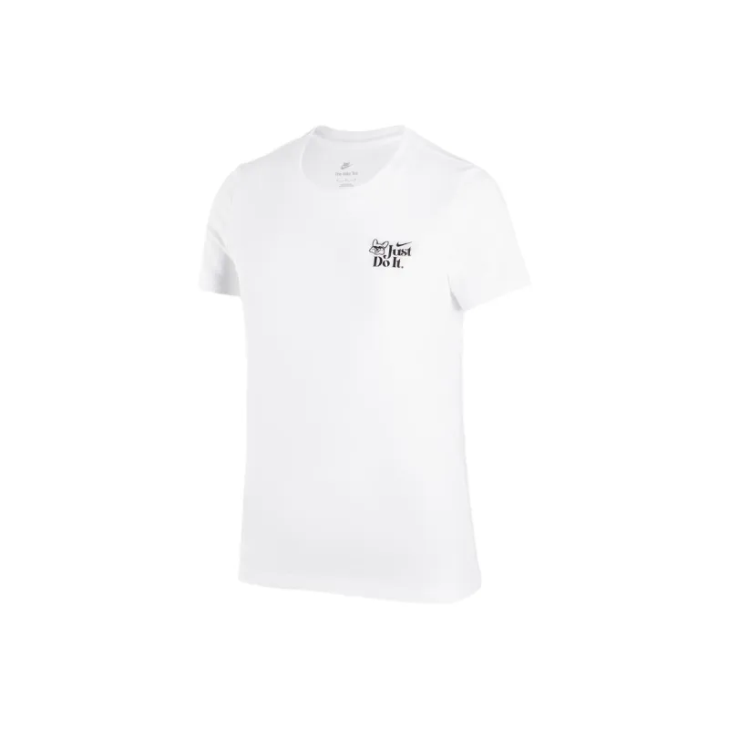 Nike Women'ss Summer Cartoon Print Crewneck Pullover T-Shirt White-0