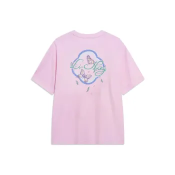 LINING Sports Trend Series T Shirts Women's Cherry Blossom Pink