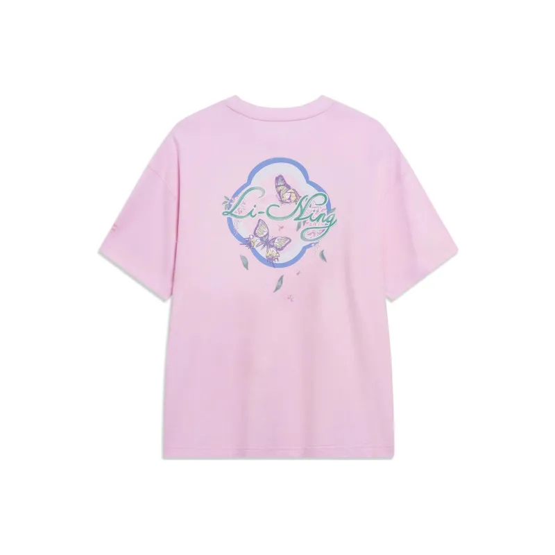 LINING Sports Trend Series T Shirts Women's Cherry Blossom Pink-0