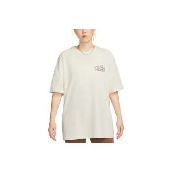 Nike Women'ss Logo Cartoon Crewneck Pullover T Shirt Beige