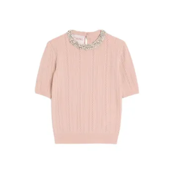 Valentino Embellished Crewneck Short Sleeved Jumper