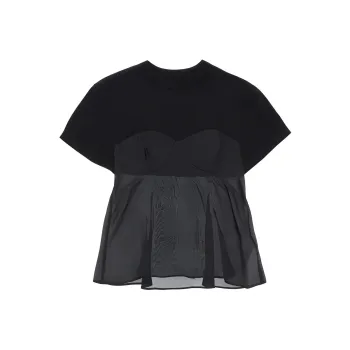 Sacai Flared Semi sheer T shirt