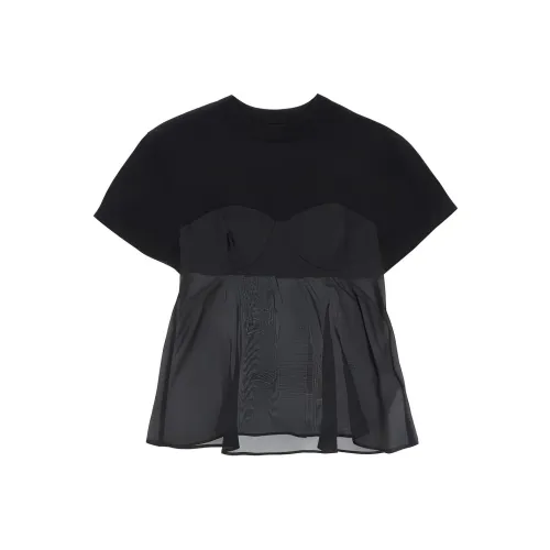 Sacai Flared Semi sheer T shirt
