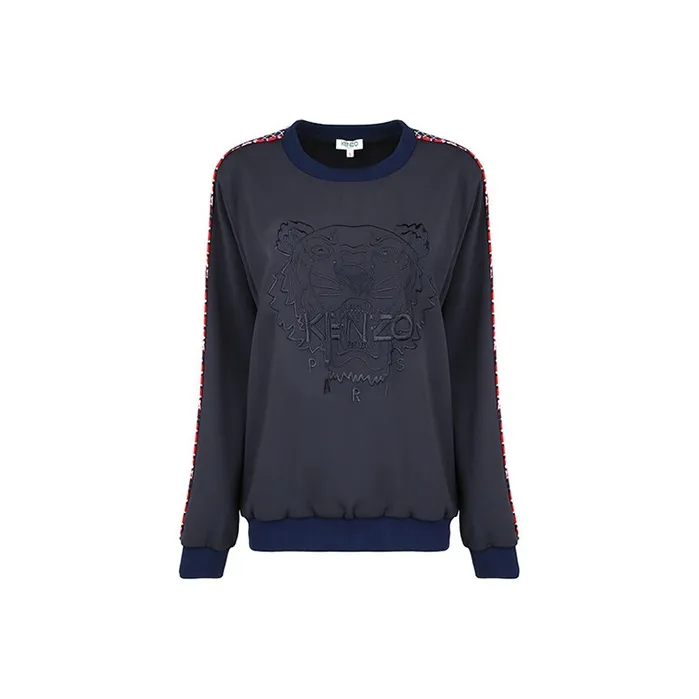 KENZO Letter Logo Sweatshirt Women's Navy Blue-0
