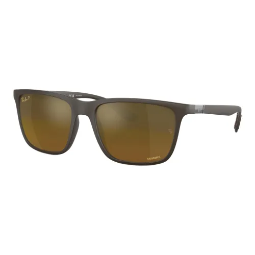 RayBan Polyetheretherketone Square Sunglasses Unisex Brown