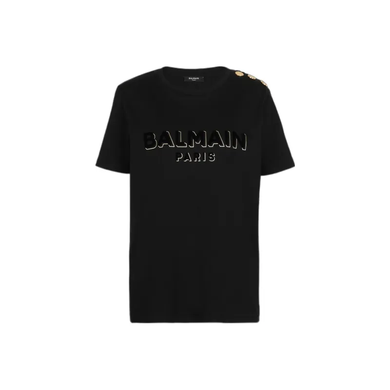 BALMAIN Logo print Short sleeve T shirt-0