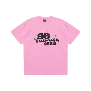 Balenciaga T Shirt Loose Fit Style Women's Pink