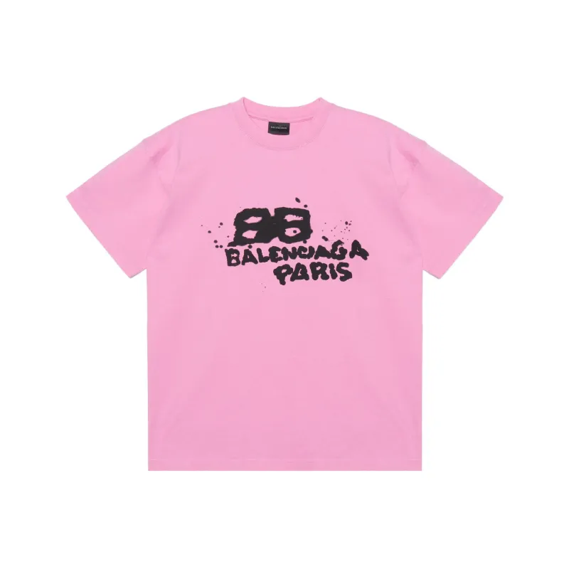 Balenciaga T Shirt Loose Fit Style Women's Pink-0