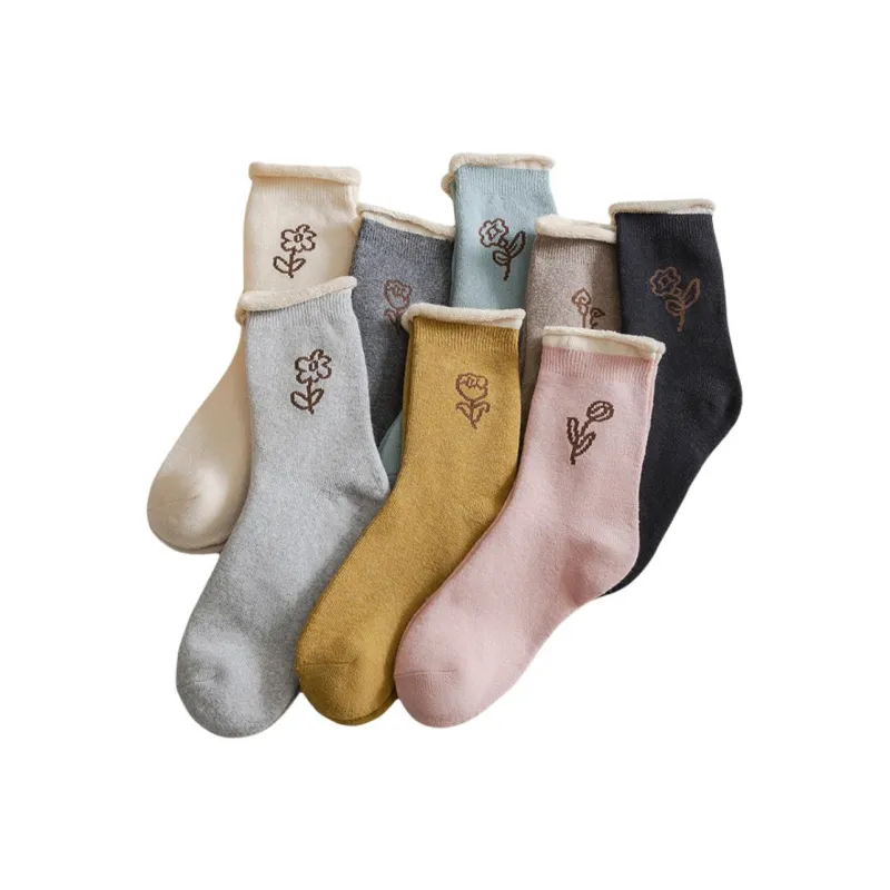 H YXIANG Mid Calf Socks Women's 8 Pack Mixed Color-1
