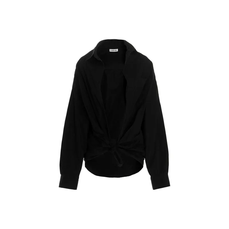 Balenciaga Gathered-detail Poplin Shirt-0