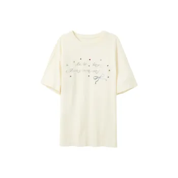 3COLOUR Drop Shoulder Sleeve T Shirt Women's Ecru