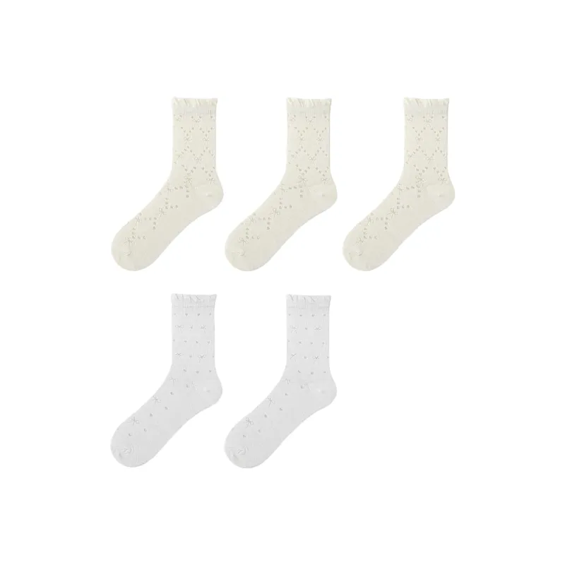 H YXIANG Mid Calf Socks Women's Combo Set-26