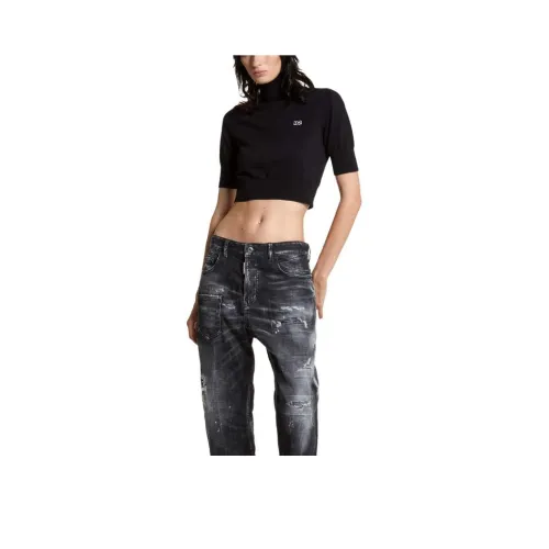 DSQUARED 2 D2 Roll neck Crop Top