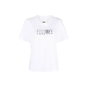 MM6 Maison Margiela Numbers motif Cotton T shirt