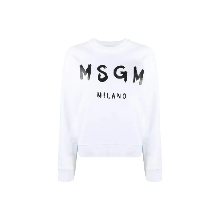 MSGM Paint Brushed Logo Sweatshirt-0