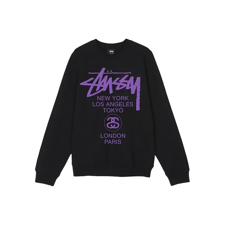 Stussy World Tour Crew 'Black/Purple'-4