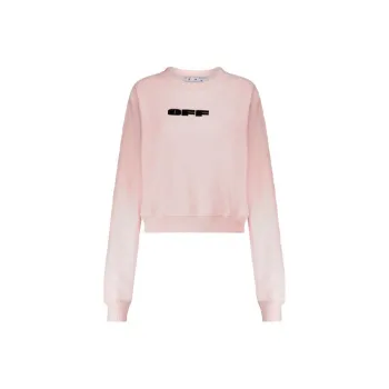 OFF WHITE Women's Flocked Logo Sweatshirt Baby Pink