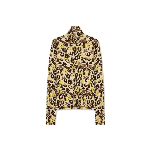 Roselingling Knitwear Women's Coffee Brown Animal Print