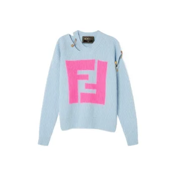 VERSACE Fendace Cutout Jumper Blue/Pink