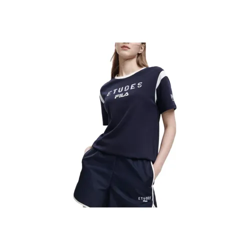 Études X FILA T Shirts Women's Legend Blue