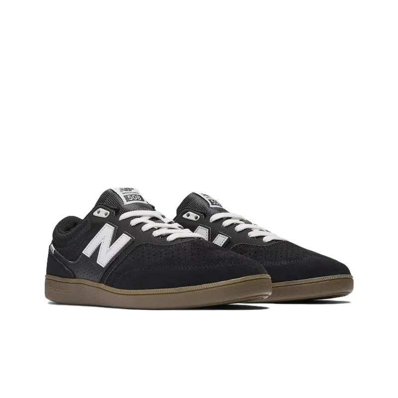 New Balance NB Numeric Brandon Westgate 508 Anti Slip Wear Resistant Low Top Skateboard Shoes Men's Black White-2