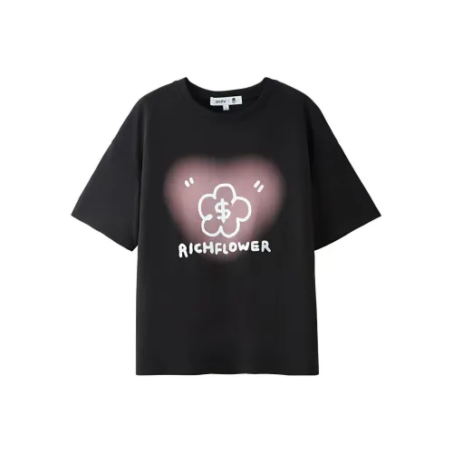 Three Blessings x RICH FLOWER Drop Shoulder Sleeve T Shirt Women's