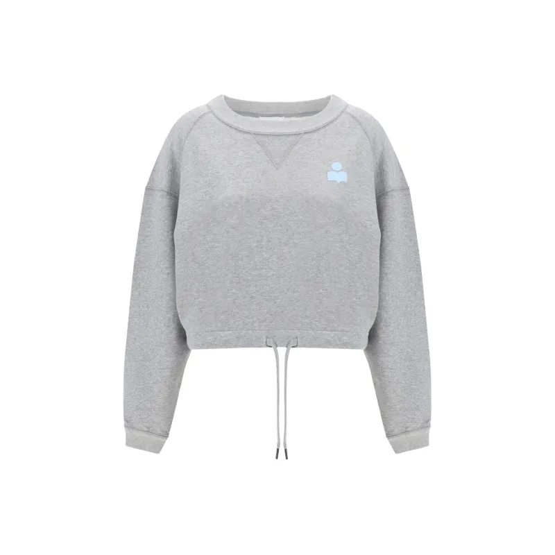 ISABEL MARANT ETOILE Margo Cropped Drawstring Trim Sweatshirt-0