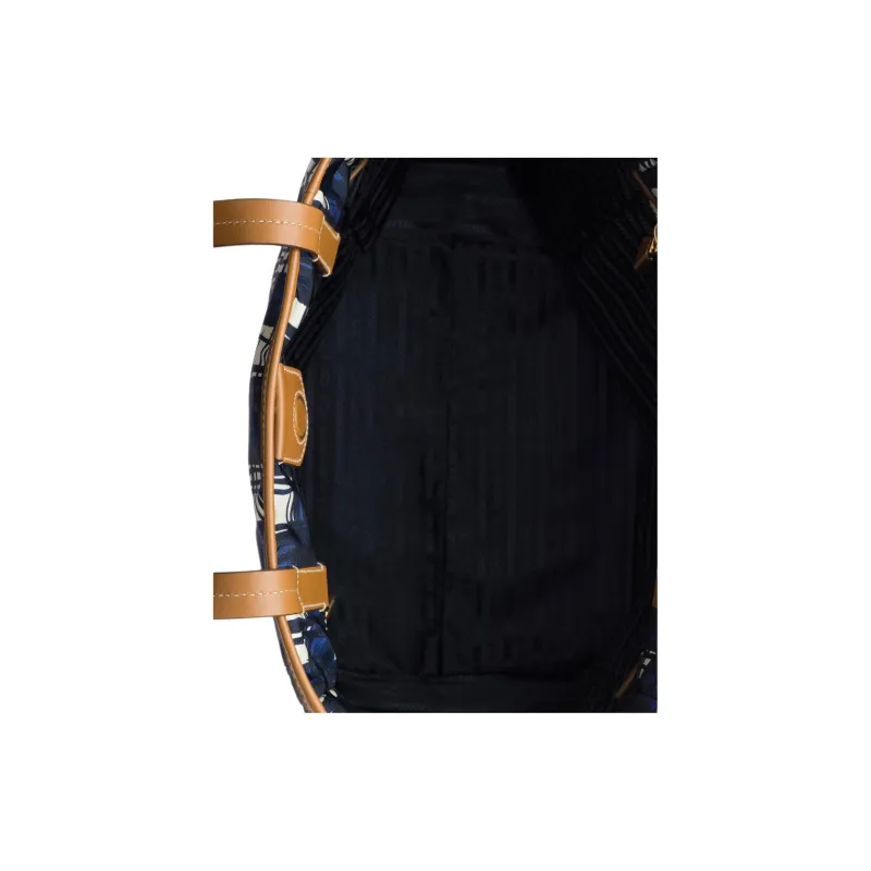 PRADA Recycled Polyamide Tote Bag, Shopping Bag, Shoulder Bag Medium Size Women's Blue & Camel-4