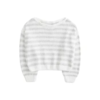 Hollister Sweater Women's Gray Stripes