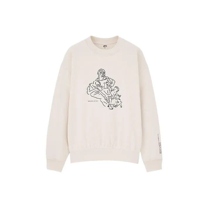 UNIQLO LUFUGONGBOWUGUAN Crew Neck Loose Fit Regular Sweatshirt Women's Light Beige-0