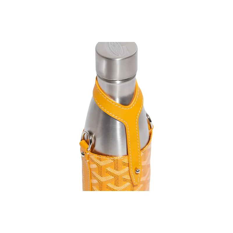 GOYARD YONNE Canvas With Calfskin Water Bottle Bag Shoulder Bag Crossbody Bag Medium Size Unisex Yellow-1