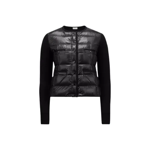 Moncler Padded Wool Cardigan Knitwear Women's Black