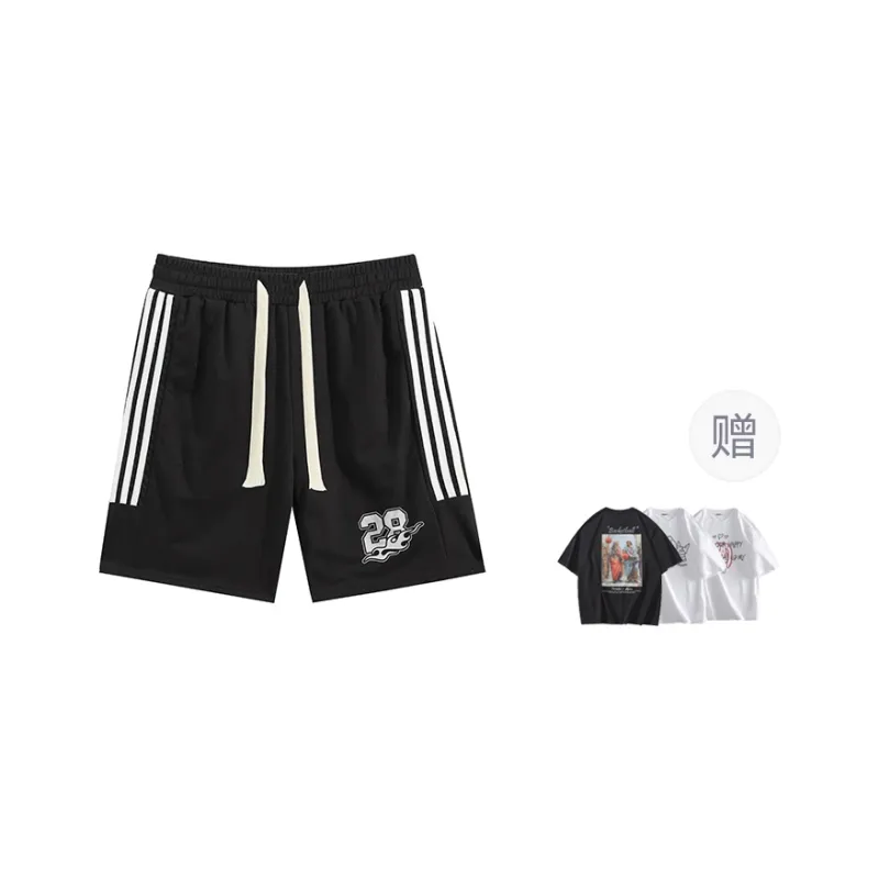 BRUMAIRE Casual Shorts Unisex White Heather Gray Comes With A Random T Shirt-2