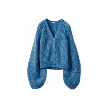 LOEWE Balloon Sleeve Cardigan 'Blue Multitone'