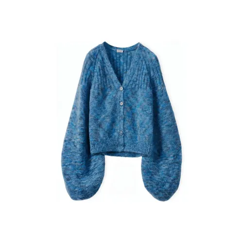 LOEWE Balloon Sleeve Cardigan 'Blue Multitone'