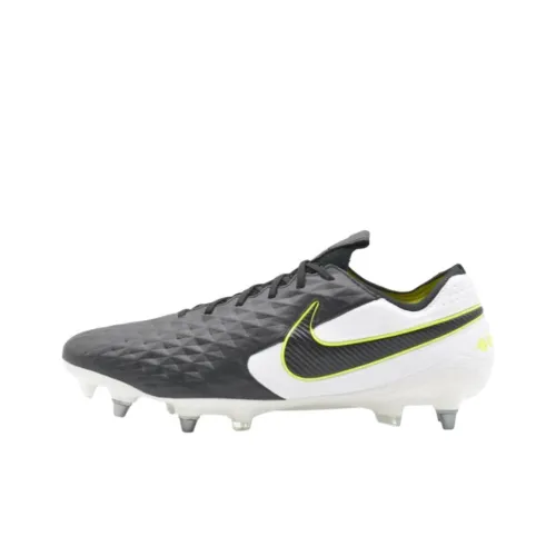nike custom Tiempo Legend 8 Elite Anti Slip Wear Resistant Soccer Shoes Men's White Black