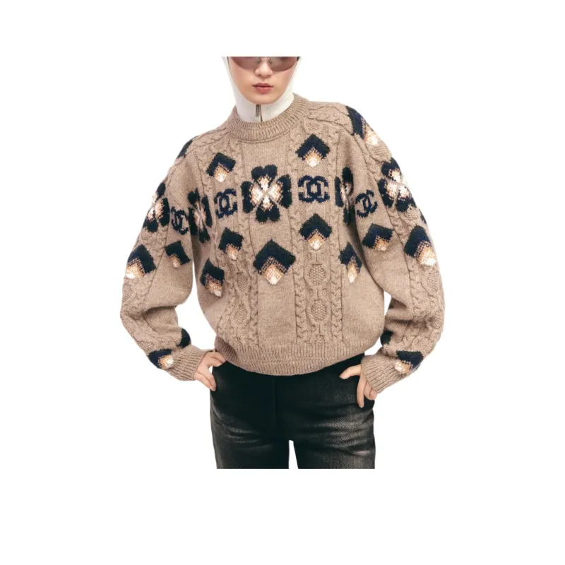 CHANEL NEIGE Ski Series 24 Fall And Winter Sweater Women's Beige-0