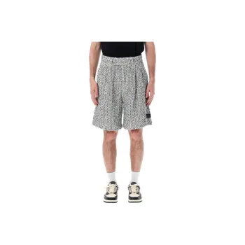 AMIRI Bouclé Logo Patch Tailored Shorts