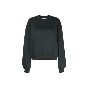 Alexander Wang Puff Paint Logo Essential Terry Crew Sweatshirt Soft Obsidian