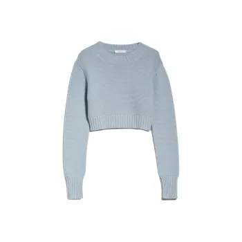 MaxMara Kaya Collection Cropped Cashmere Jumper Sweater Women's Blue