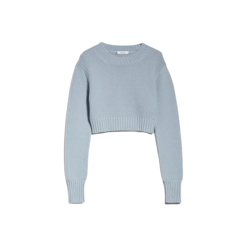 MaxMara Kaya Collection Cropped Cashmere Jumper Sweater Women's Blue-0