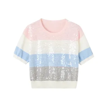 HDFULERN Knitwear Women's Colorful Strips
