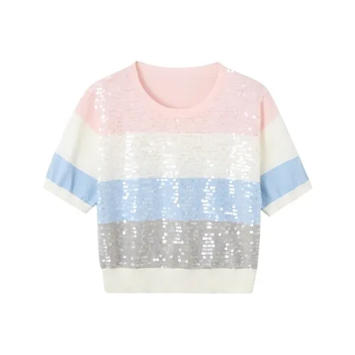 HDFULERN Knitwear Women's Colorful Strips