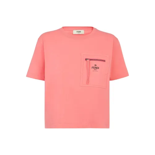 FENDI Zip Detailed Crewneck T Shirt