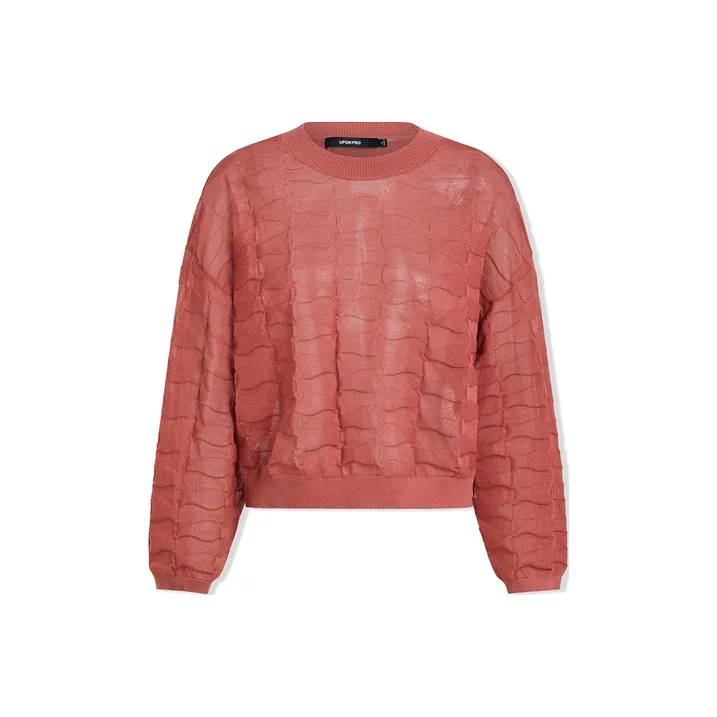 UPON PRO Loose Fit Knitwear Women's Orange Red-0