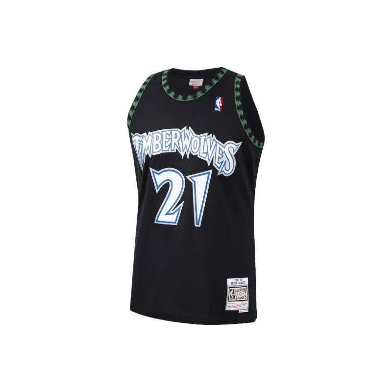 NBA Minnesota Timberwolves Kevin Garnett 1997 Hardwood Classics Basketball Jerseys Men's Black-0