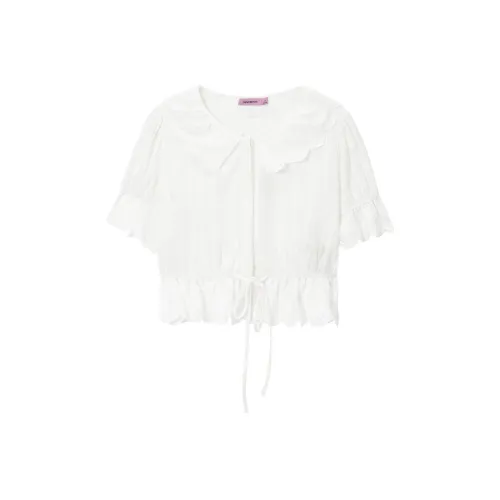 UNVESNO T Shirts Women's Ballet White