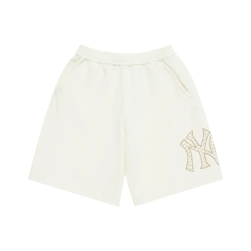 MLB MONOGRAM Collection New York Yankees SS25 Casual Shorts Unisex Cream White-0