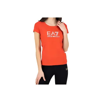 EMPORIO ARMANI EA7 SS22 Short Sleeved T Shirts Women's Red