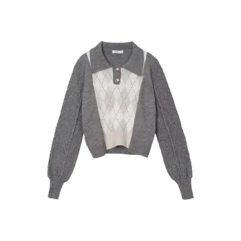 FAWENXIANGZI Sweater Women's Dark Heather Gray